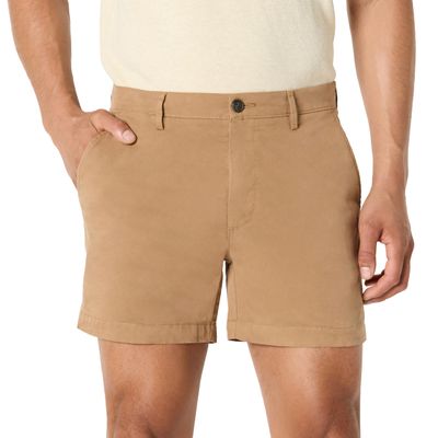 Amazon Essentials Men's Slim-Fit 5" Flat-Front Comfort Stretch Chino Shorts, Dark Khaki Brown, 31