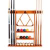 GSE Games & Sports Expert Billiard Cue Stick Hanging Wall Mounting Rack Only, Holds 6 Pool Cue Sticks, Billiard Ball Racks and Full Set of Pool Balls (Oak) view 1