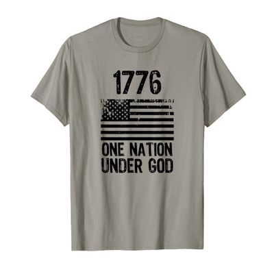 1776 One Nation Under God Patriotic Flag, 4th of July T-Shirt
