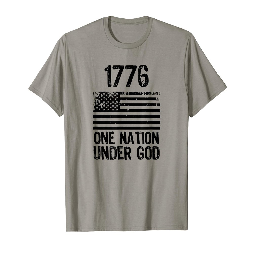1776 One Nation Under God Patriotic Flag, 4th of July T-Shirt