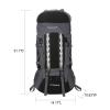 UNISTRENGH 80L Internal Frame Backpacks Outdoor Nylon Hiking Backpack Water-resistant Trekking Bag with Rain Cover for Camping Mountaineering Traveling (Black) view 2