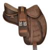 Y&Z Enterprises All Purpose Synthetic Treeless Freemax English Horse Saddle Tack Get Matching Girth & Strap (18.5 Inch Seat, Brown) view 1