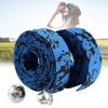 Tbest Handlebar Tape Blue Cork Cloth,Cycle Handlebar Tape Reflective Grip Wrap Tape + 2 Plugs for Mountain Road Bike(Pack of 2)(Blue+Black) view 2
