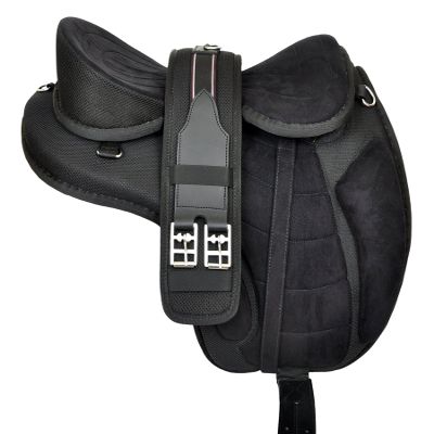 Y&Z Enterprises All Purpose Synthetic Treeless Freemax English Horse Saddle Tack Get Matching Girth & Strap (16.5 Inch Seat)