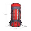 UNISTRENGH 80L Internal Frame Backpacks Outdoor Nylon Hiking Backpack Water-resistant Trekking Bag with Rain Cover for Camping Mountaineering Traveling (Red) view 2