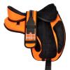 Y&Z Enterprises All Purpose Synthetic Treeless Freemax English Horse Saddle Tack Get Matching Girth & Strap (18 Inch Seat, Orange) view 2