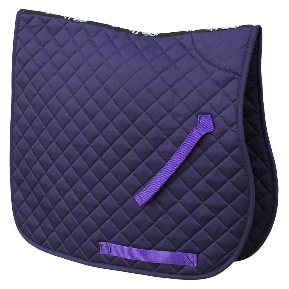 Rhinegold Cotton Quilted Saddle Cloth - Cob - Purple