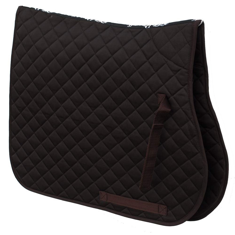 Rhinegold Cotton Quilted Saddle Cloth-Full-Brown