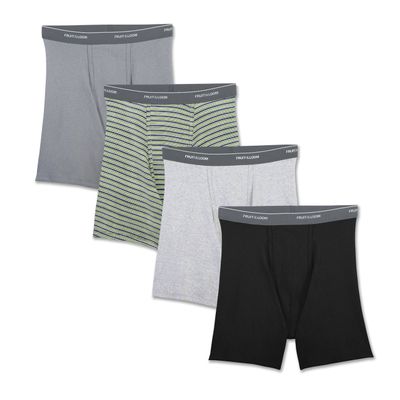 Fruit of the Loom Men's Boxer Brief, Assorted Colors - Support Pouch, Large
