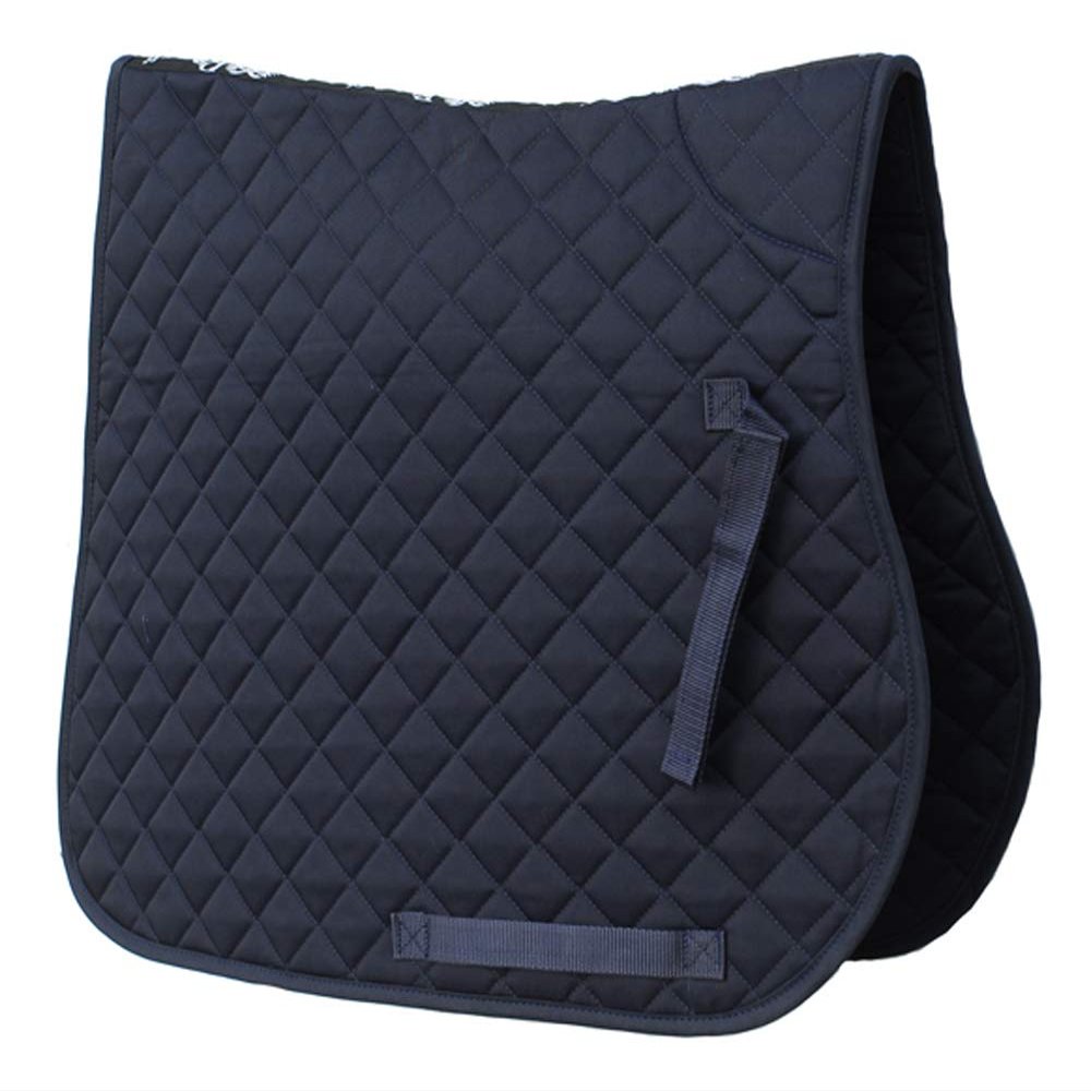 Rhinegold Cotton Quilted Saddle Cloth - Cob - Navy