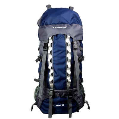 UNISTRENGH 80L Internal Frame Backpacks Outdoor Nylon Hiking Backpack Water-resistant Trekking Bag with Rain Cover for Camping Mountaineering Traveling (Navy Blue)