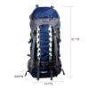 UNISTRENGH 80L Internal Frame Backpacks Outdoor Nylon Hiking Backpack Water-resistant Trekking Bag with Rain Cover for Camping Mountaineering Traveling (Navy Blue) view 2