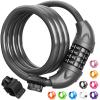 Titanker Bike Lock, Bicycle Lock 4 Feet Cable Lock 1/2 Inch Resettable Bike Locks Combination with Mounting Bracket, Bike Accessories for Bicycle, Electric Scooter, Motorcycle, Gray view 1