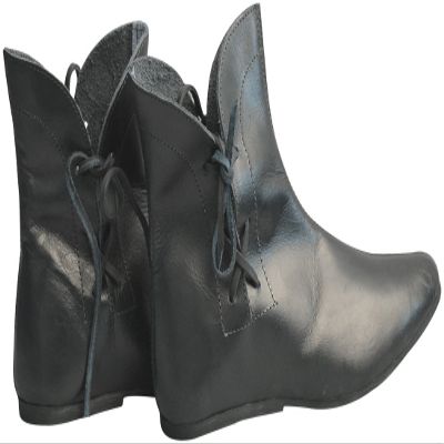 Medieval Gothic Handmade Leather Boots (Black, 10)