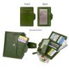 AINIMOER Women's RFID Blocking Leather Small Compact Bi-fold Zipper Pocket Wallet Card Case Purse with id Window (Lichee Green) view 3