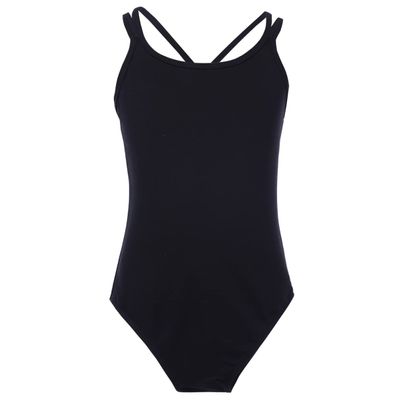 Agoky Girl's Basic Crisscross Back Gymnastic Dance Clothing Cotton Cami Ballet Performance Dancewear Sports Leotard Unitard Black 8-10 Years