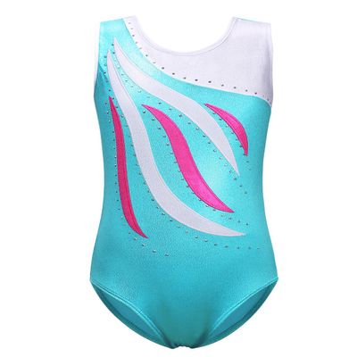 BAOHULU Leotards for Girls Gymnastics Toddler Shiny Diamond Metallic Athletic Bodysuit B179_LightBlue_10A