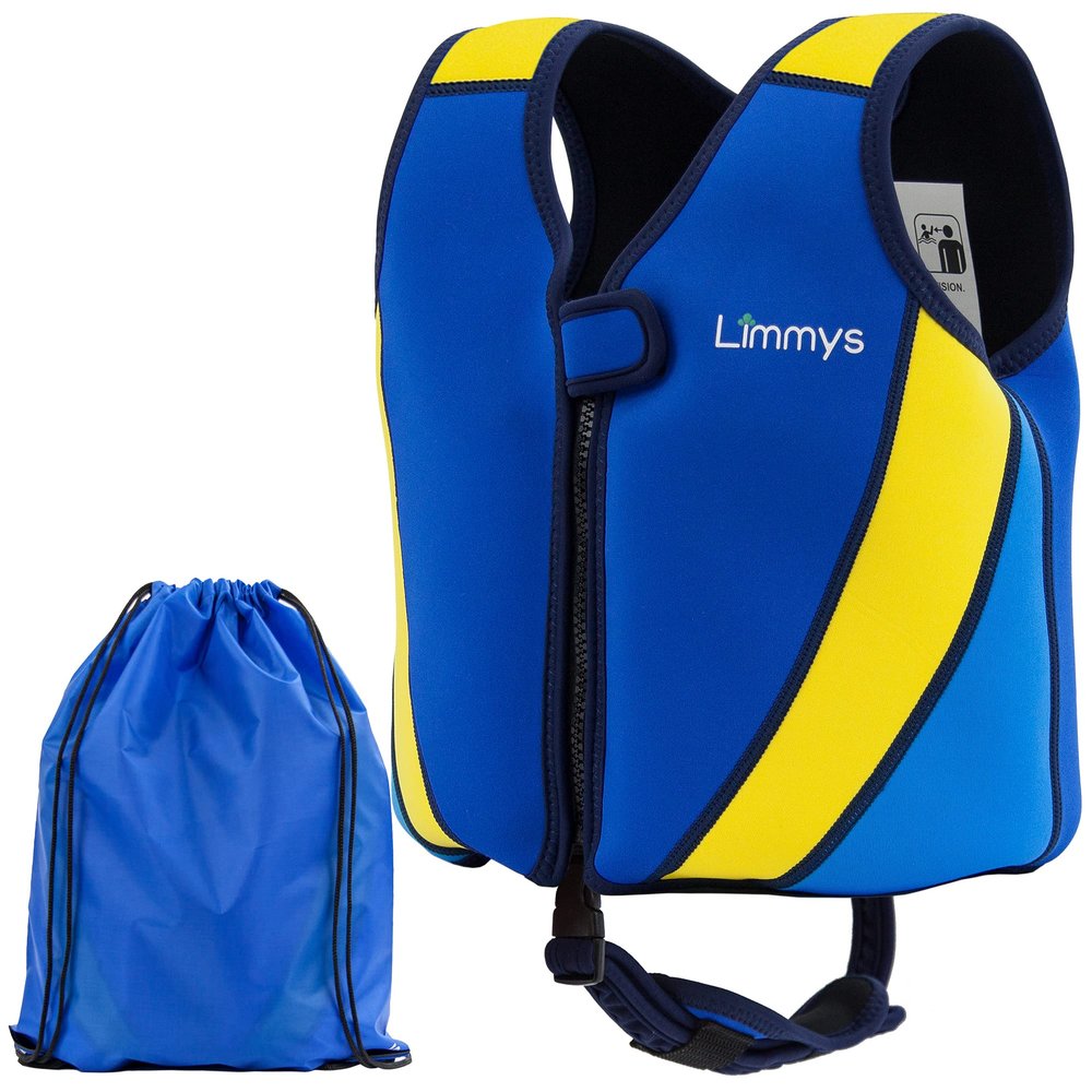 Limmys Premium Kids Swim Vest - Toddler Swim Jacket and Buoyancy Swimming Aid - Modern Design Swimming Vest for Boys, Girls and Babies - with Drawstring Bag