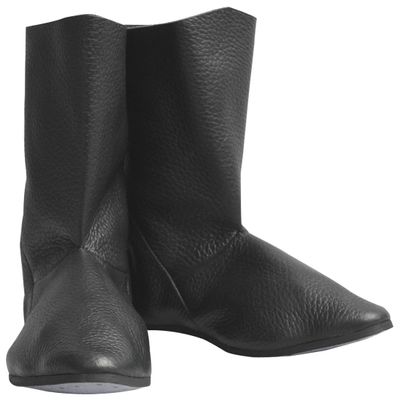 Medieval Handmade Long Leather Boots ABS (Black, 7)