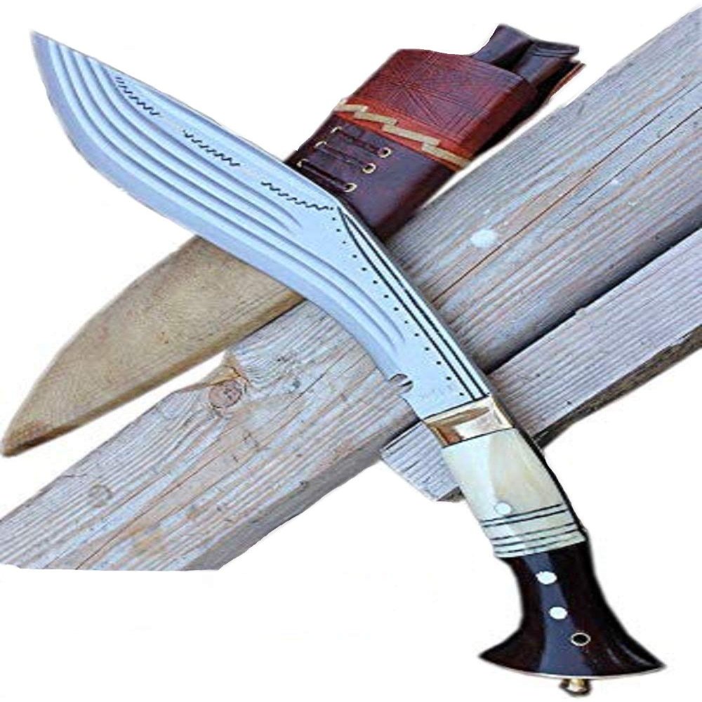 EGKH - Hand Forged Kukri - 12.5" Amazing 5 Fullers Khukuri - Fixed Blade - full tang - Tempered - Sharpen - Ready to use