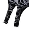 ACSUSS Womens Latex Leather Look Lingerie Open Crotch Panties Micro Thong Underwear Black Medium view 4