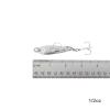 Fish WOW! 20pcs 1/2oz Casting Spoon Jig Lures Hammered Spoons with a Treble Hook - Chrome Silver view 2