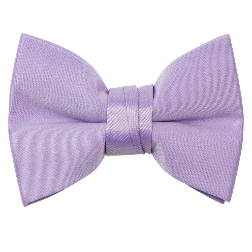 Spring Notion Boys' Pre-Tied Banded Satin Bow Tie, Medium, Lilac