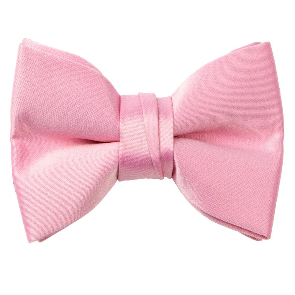 Spring Notion Boys' Pre-Tied Banded Satin Bow Tie, Medium, Dusty Rose