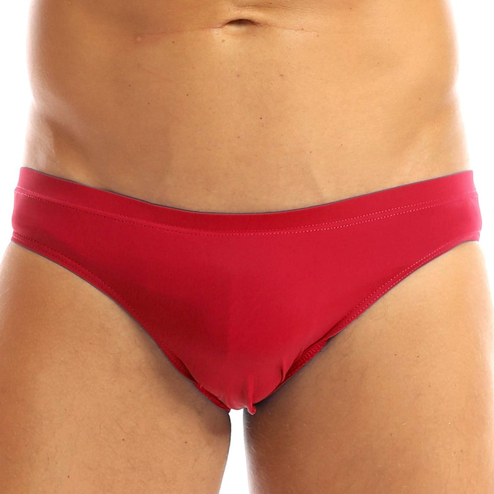 ACSUSS Men's Breathe Smooth Ice Silk Bikini G-String Thongs Underwear Swimwear Red XXL