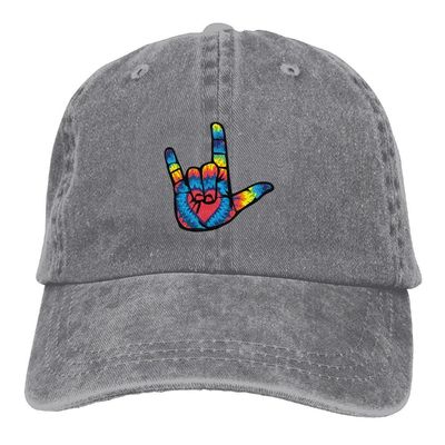 ASL I Love You Sign Language Unisex Adult Baseball Hat Sports Outdoor Cowboy Cap for Men and Women Snapback Ash