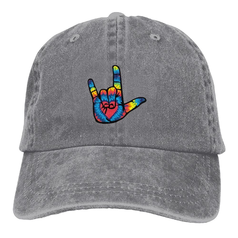 ASL I Love You Sign Language Unisex Adult Baseball Hat Sports Outdoor Cowboy Cap for Men and Women Snapback Ash