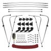 Leader Accessories Burgundy 4 Bow 8'L x 54" H x 91"-96" W Bimini Top Boat Cover Include 4 Straps 2 Rear Support Poles Mounting Hardwares Storage Boot view 3