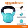 Amazon Basics Vinyl Kettlebell, 40 Pounds, Light Blue view 2