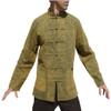 RaanPahMuang Mixed Cotton Professional Chinese Mandarin Jacket Shirt, XX-Small, Stonewashed Muang Cotton - Green & Yellow view 2