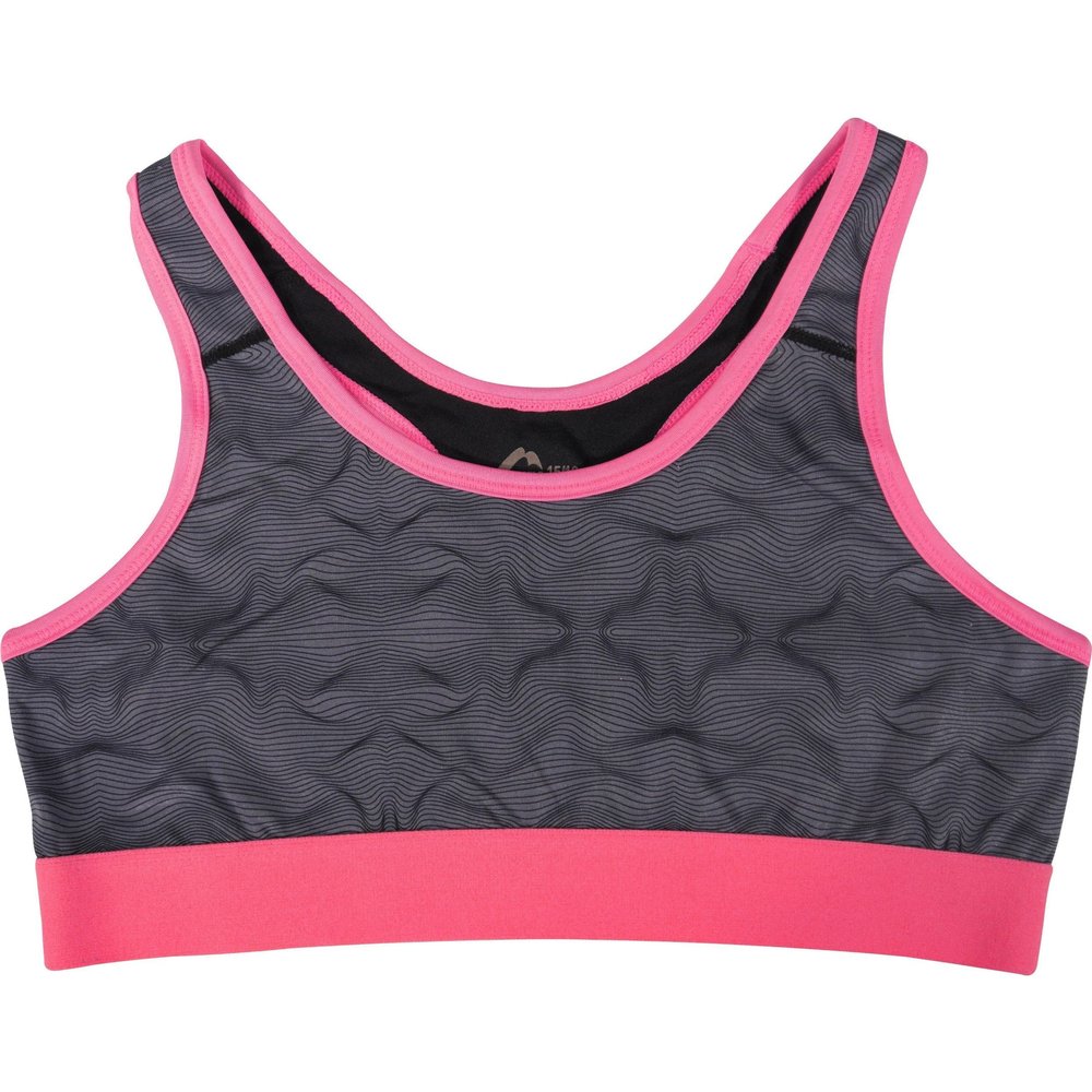 More Mile Girls Running Crop Top - Grey-11-12 Years