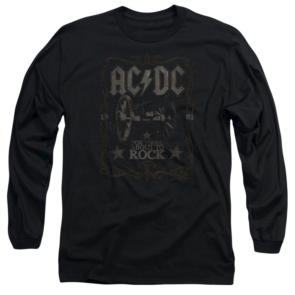 ACDC Rock Label Unisex Adult Long-Sleeve T Shirt for Men and Women Black