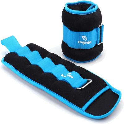 Ankle Weights for Women, Men and Kids - 4 LBS x 2 Strength Training Wrist/Leg/Arm Weight with Adjustable Strap for Jogging, Gymnastics, Aerobics, Physical Therapy (Sky Blue)