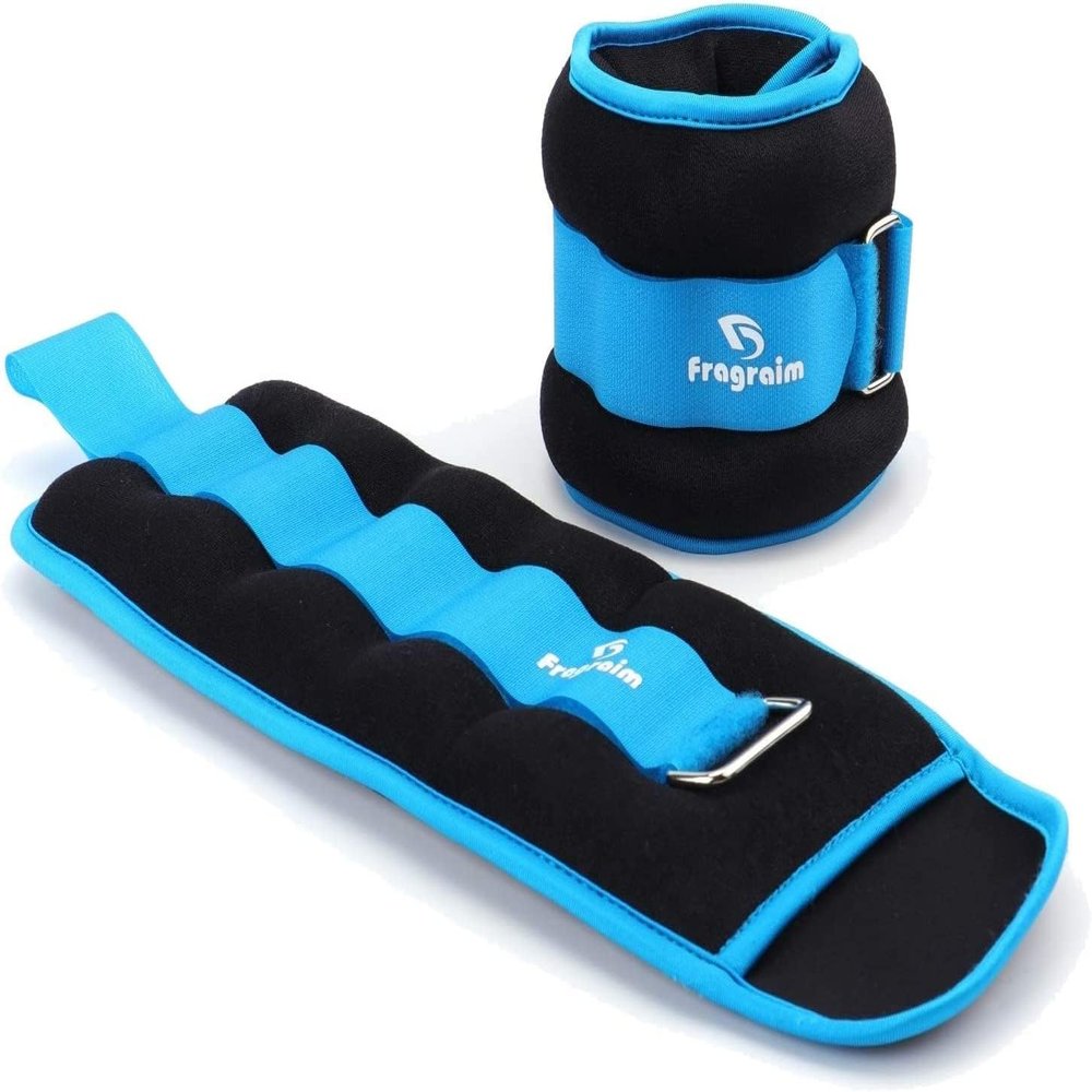 Ankle Weights for Women, Men and Kids - 4 LBS x 2 Strength Training Wrist/Leg/Arm Weight with Adjustable Strap for Jogging, Gymnastics, Aerobics, Physical Therapy (Sky Blue)
