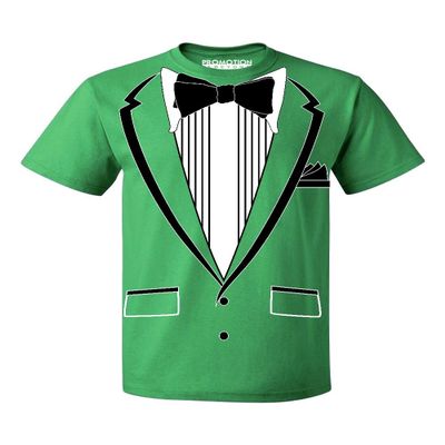 Promotion & Beyond Tuxedo (Black) with Pocket Square Ceremony Men's T-Shirt, 3XL, Green