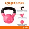 Amazon Basics Vinyl Kettlebell, 15 pound, Pink view 2