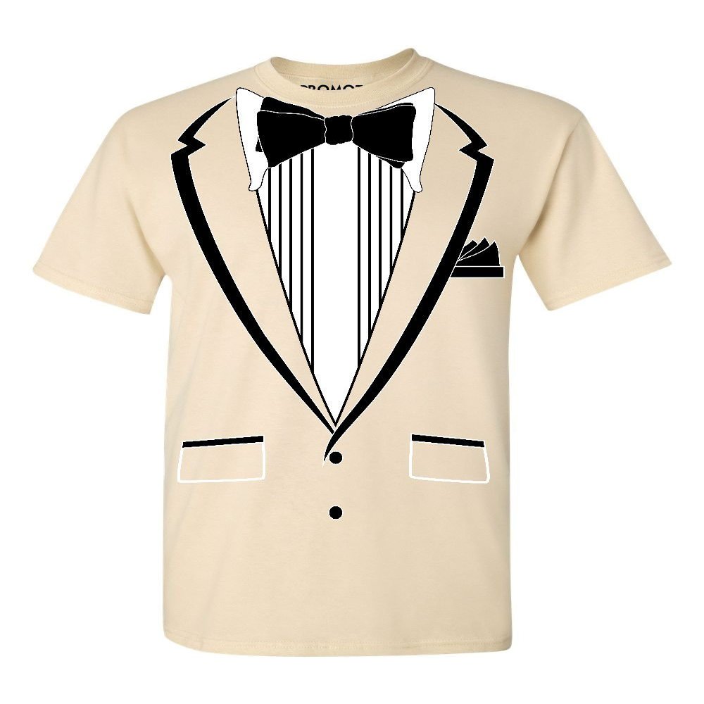 Promotion & Beyond Tuxedo (Black) with Pocket Square Ceremony Men's T-Shirt, 3XL, Natural