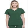 Dickies EDS Essentials, Mock Wrap Top Scrubs for Women with Four-Way Stretch and Moisture Wicking DK625, XL, Hunter Green view 1