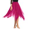 ACSUSS Womens Belly Dance Chiffon Skirt Asymmetric Side Split Maxi Skirts Costume Rose One Size view 2