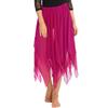 ACSUSS Womens Belly Dance Chiffon Skirt Asymmetric Side Split Maxi Skirts Costume Rose One Size view 3