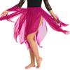 ACSUSS Womens Belly Dance Chiffon Skirt Asymmetric Side Split Maxi Skirts Costume Rose One Size view 4