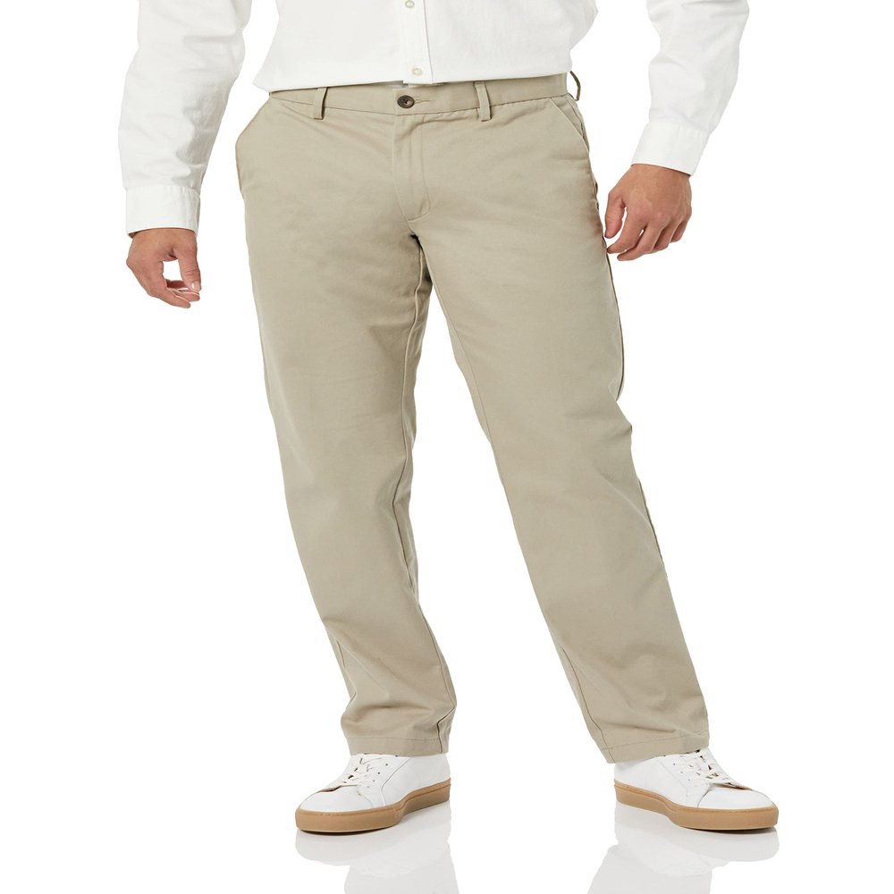 Amazon Essentials Men's Straight-Fit Wrinkle-Resistant Flat-Front Chino Pant, Khaki Beige, 30W x 30L