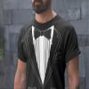 Tuxedo (Black) with Pocket Square Ceremony Men's T-Shirt, 3XL, Purple view 2