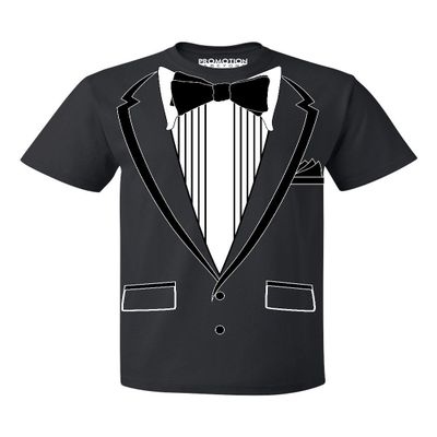 Promotion & Beyond Tuxedo (Black) with Pocket Square Ceremony Men's T-Shirt, 3XL, Black