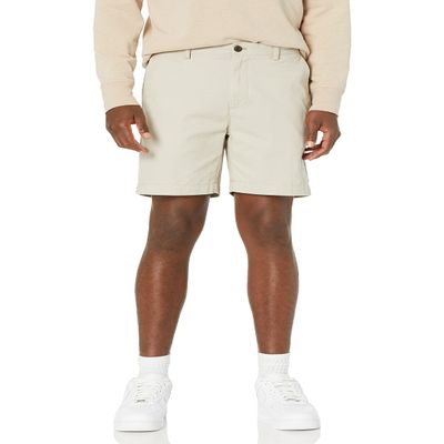 Amazon Essentials Men's Slim-Fit 7" Short Shorts, -stone, 38