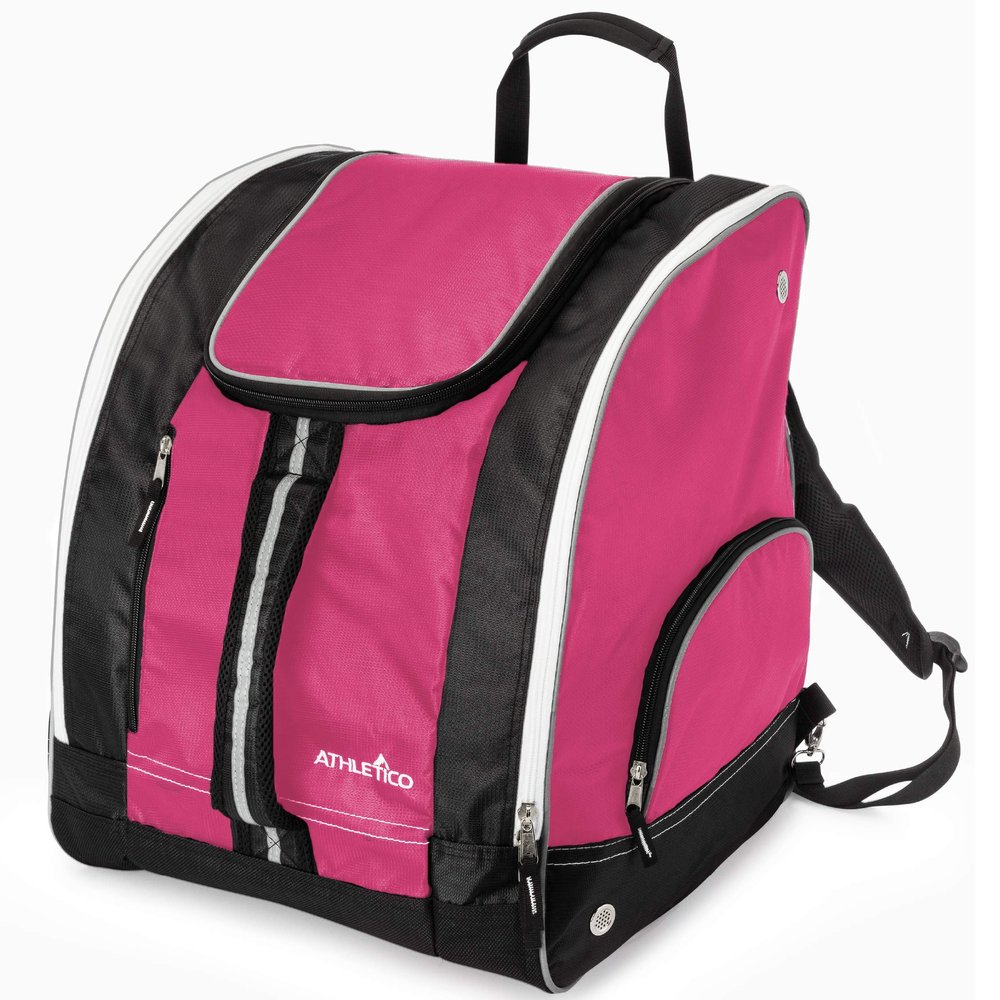 Athletico Ski Boot Bag Skiing and Snowboarding Travel Luggage Stores Gear Including Jacket, Helmet, Goggles, Gloves & Accessories Venting and Grommets for Snow Drainage (Pink)
